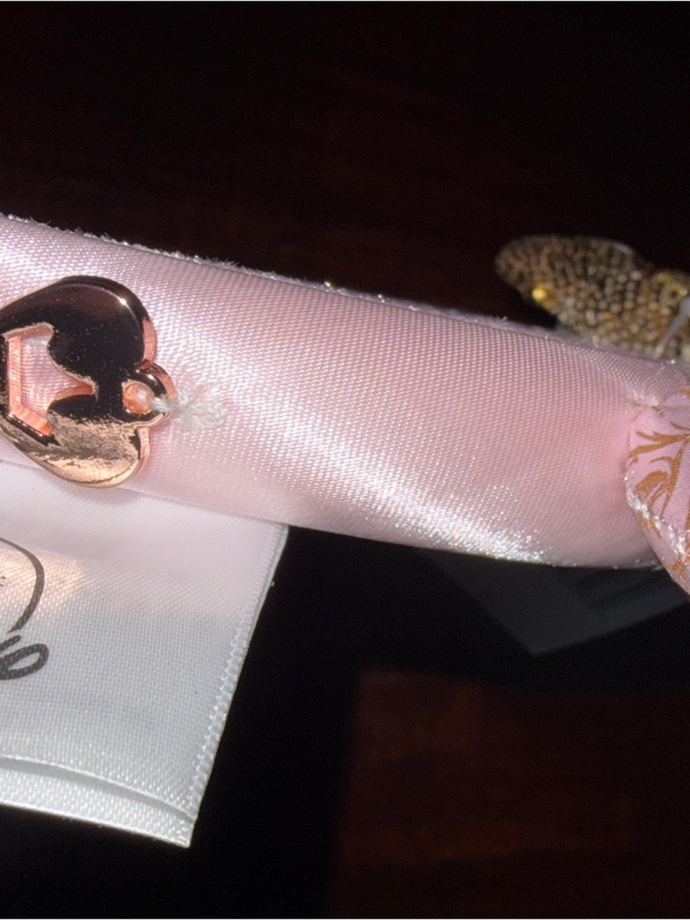 Disney Princess Pink Mouse Ear Headband with Gold Sequin Bow - Picture 5 of 5